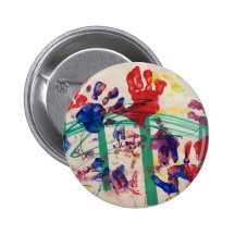 Children's handprint Garden Pinback Button