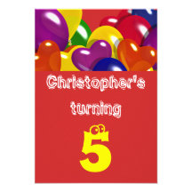 Childrens party balloons "any age" personalized announcement