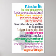 Children's Rules for Life Poster