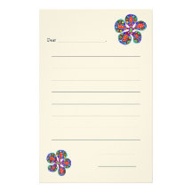 Children's Stationary, Flower Custom Stationery