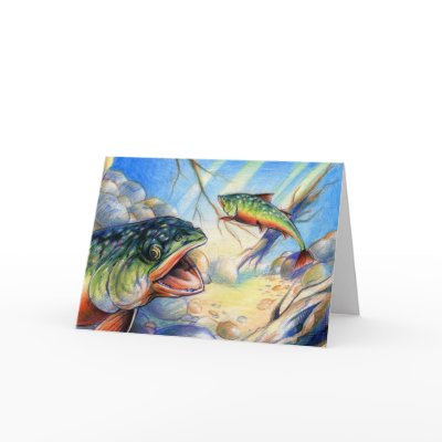Children's Winning Artwork: brook trout Card by pwuebker