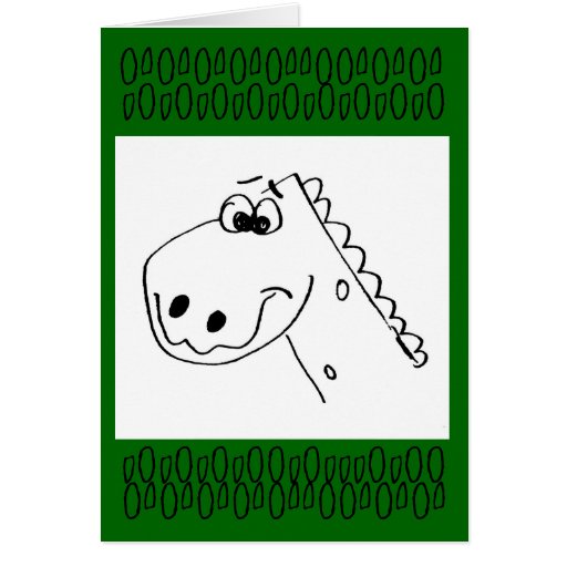 Childs 4TH Birthday Dinosaur (colour me) Card