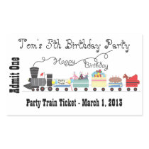 Child's Birthday Party Train Ticket stickers