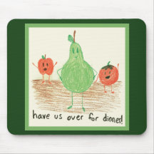 Child's Food Art, Green Mouse Pads