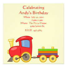 Child's Train Birthday Invitation