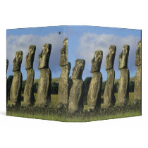 Chile, Easter Island, Rapa Nui, Ahu Akivi 3 Ring Binder