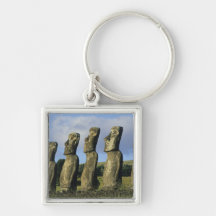 Chile, Easter Island, Rapa Nui, Ahu Akivi Key Chain