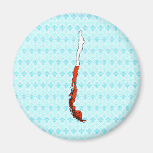 Chile Flag Map full size Refrigerator Magnet