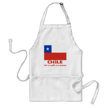 Chile Flag T-shirt with Chilean Motto Apron