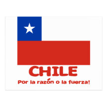 Chile Flag T-shirt with Chilean Motto Post Card