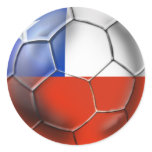 Chile LA Roja Chilean Soccer Ball flag of Chile Round Stickers