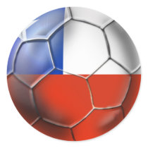 Chile LA Roja Chilean Soccer Ball flag of Chile Round Stickers