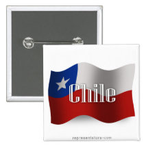 Chile Waving Flag Pin