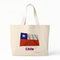 Chile Waving Flag with Name Canvas Bag
