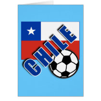 CHILE World Soccer Fan Tshirts Greeting Cards
