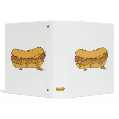 chili cheese hot dog 3 ring binders by doonidesigns