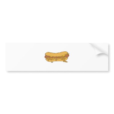 chili cheese hot dog bumper stickers by doonidesigns