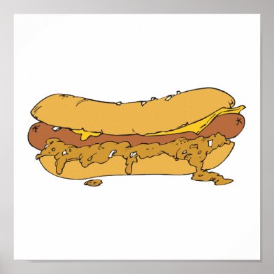 chili cheese hot dog poster by doonidesigns