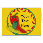 Chili Pepper Group Circle Frame Card