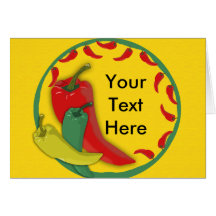 Chili Pepper Group Circle Frame Card
