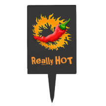 Chili pepper with flame