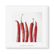 Chili Peppers in a Row Refrigerator Magnet