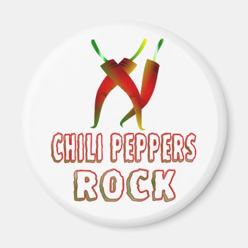 Chili Peppers Rock Refrigerator Magnets