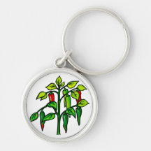 Chili Plant Many Peppers Graphic Key Chains