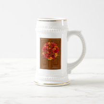 Chili Wreath on Wood Door Coffee Mug
