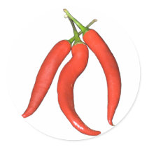 Chilies hot runde sticker