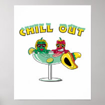 Chill Out Margarita Chili Peppers Posters