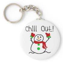 Chill Out Snowman Tshirts and Gifts Keychains
