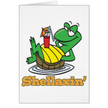 chillaxin shellaxin chill relaxing cute turtle cards