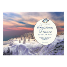 Chilled Hills Christmas Dinner Personalized Invitation