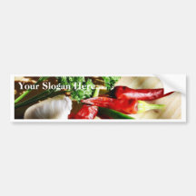 Chillies Chili Peppers Garlic Parsley Bumper Stickers