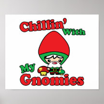 Chillin With My Gnomies Kawaii Gnome Toadstool Posters