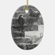 Chimney Swift and Nest Ornament