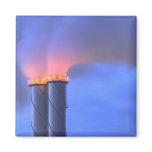 Chimney Twins Square Magnet