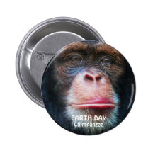 CHIMPANZEE EARTH DAY Button