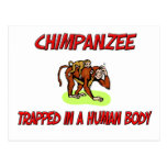 Chimpanzee trapped in a human body post card