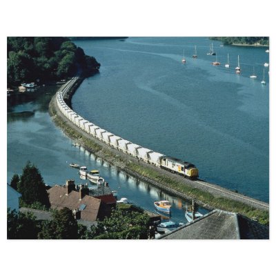 China Clay Train Fowey Estuary at Golant Full Color Flyer by beautifulclicks