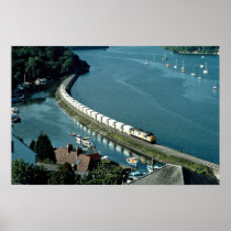 China Clay Train Fowey Estuary at Golant Print
