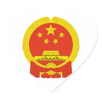 china coat of arms heart sticker
