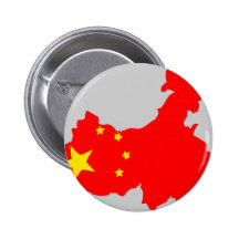 China flag map pinback buttons