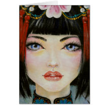 China Girl with Eyes of Blue Cards
