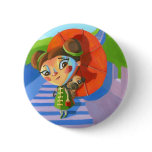 China Girl with Pug Pins