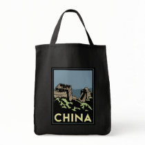 china great wall asia art deco retro travel canvas bags