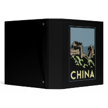 china great wall asia art deco retro travel 3 ring binder