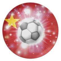 China soccer flag party plates