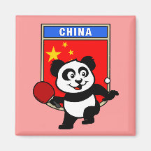 China Table Tennis Panda Fridge Magnet